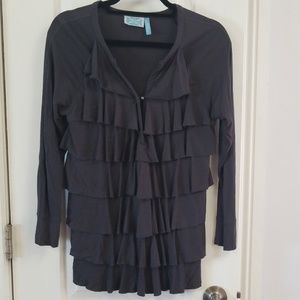 Gray ruffled top